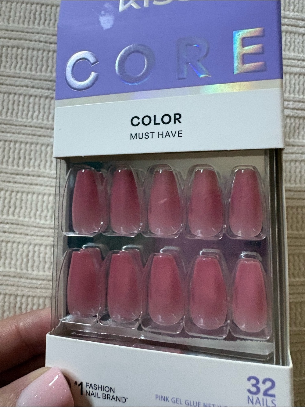 New KISS CORE Pink Press-On Nails - 32pcs